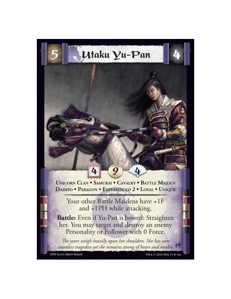 Utaku Yu-Pan Exp2 (Español)  - Unicorn Clan • Samurai • Cavalry • Battle Maiden • Daimyo • Paragon • Experienced 2 • Loyal • Uni