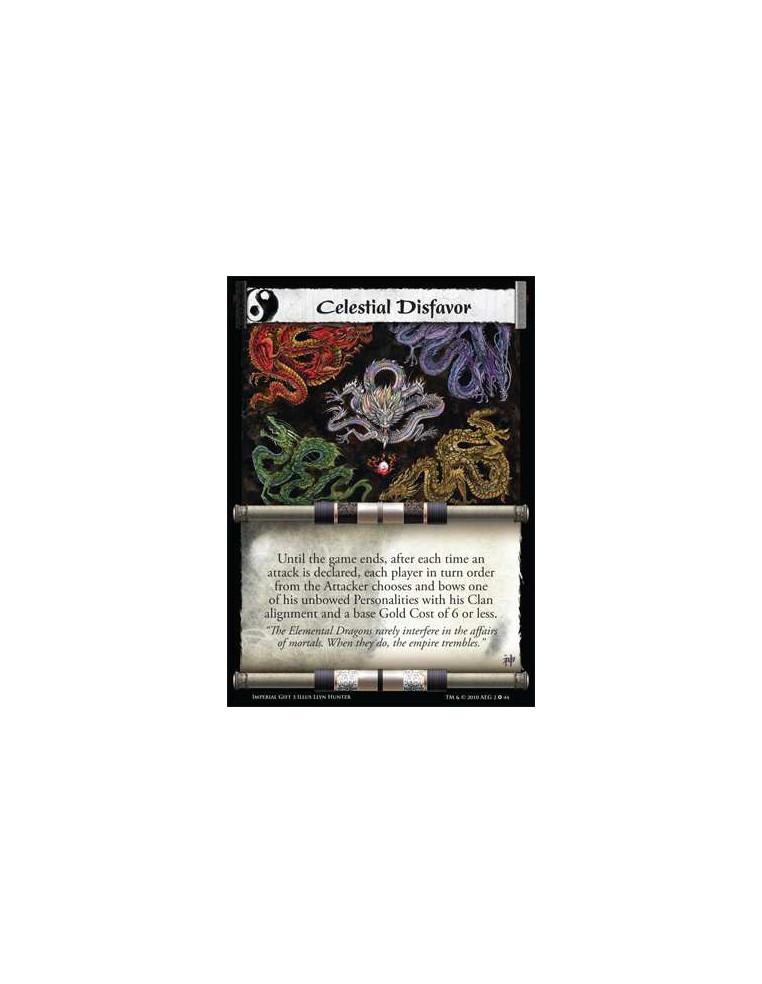 Celestial Disfavor  - Until the game ends, after each time an attack is declared, each player in turn order from the Attacker ch