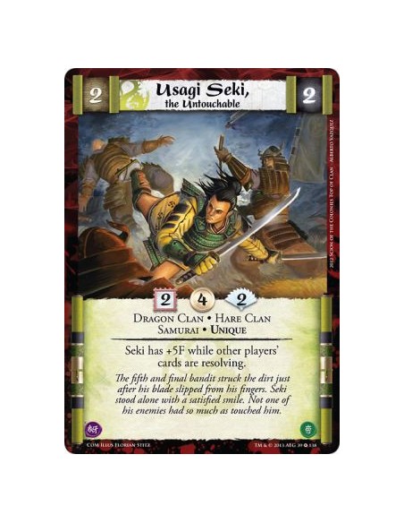 Usagi Seki, the Untouchable  - Dragon Clan • Hare Clan • Samurai • UniqueSeki has +5F while other players' cards are resolving.