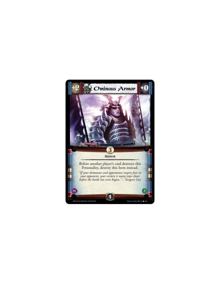 Ominous Armor  - Armor                Before another player's card destroys this Personality, destroy this Item instead.