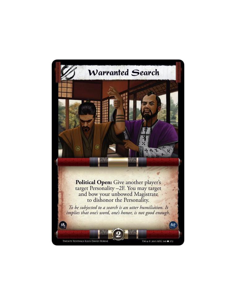 Warranted Search FOIL  -   Political Open: Give another player's target Personality -2F. You may target and bow your unbowed Mag