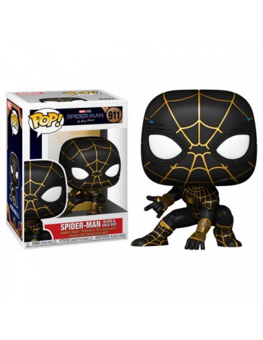 Pop Spider-man traje negro y dorado: Spider-man no way home