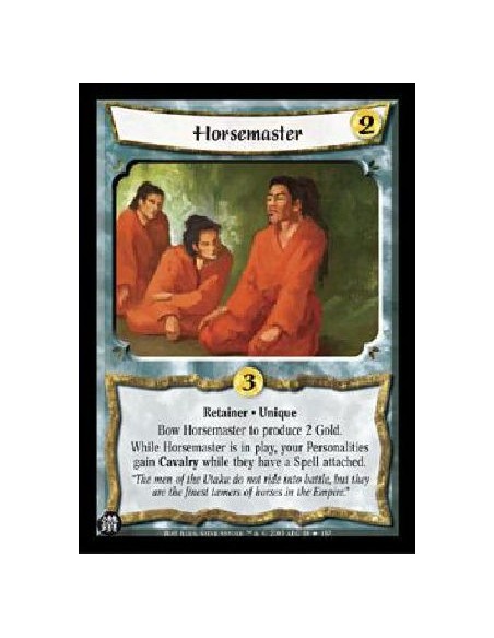 Horsemaster FOIL (German)  - Retainer · UniqueBow Horsemaster to produce 2 Gold.While Horsemaster is in play, your Personalities