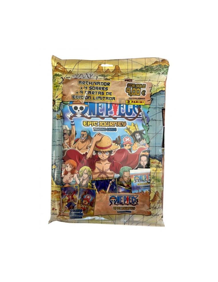 Starter pack One Piece Epic Journey Trading Cards Panini  - Pack de archivador + 4 sobres + 9 cartas de edición limitada de Pani