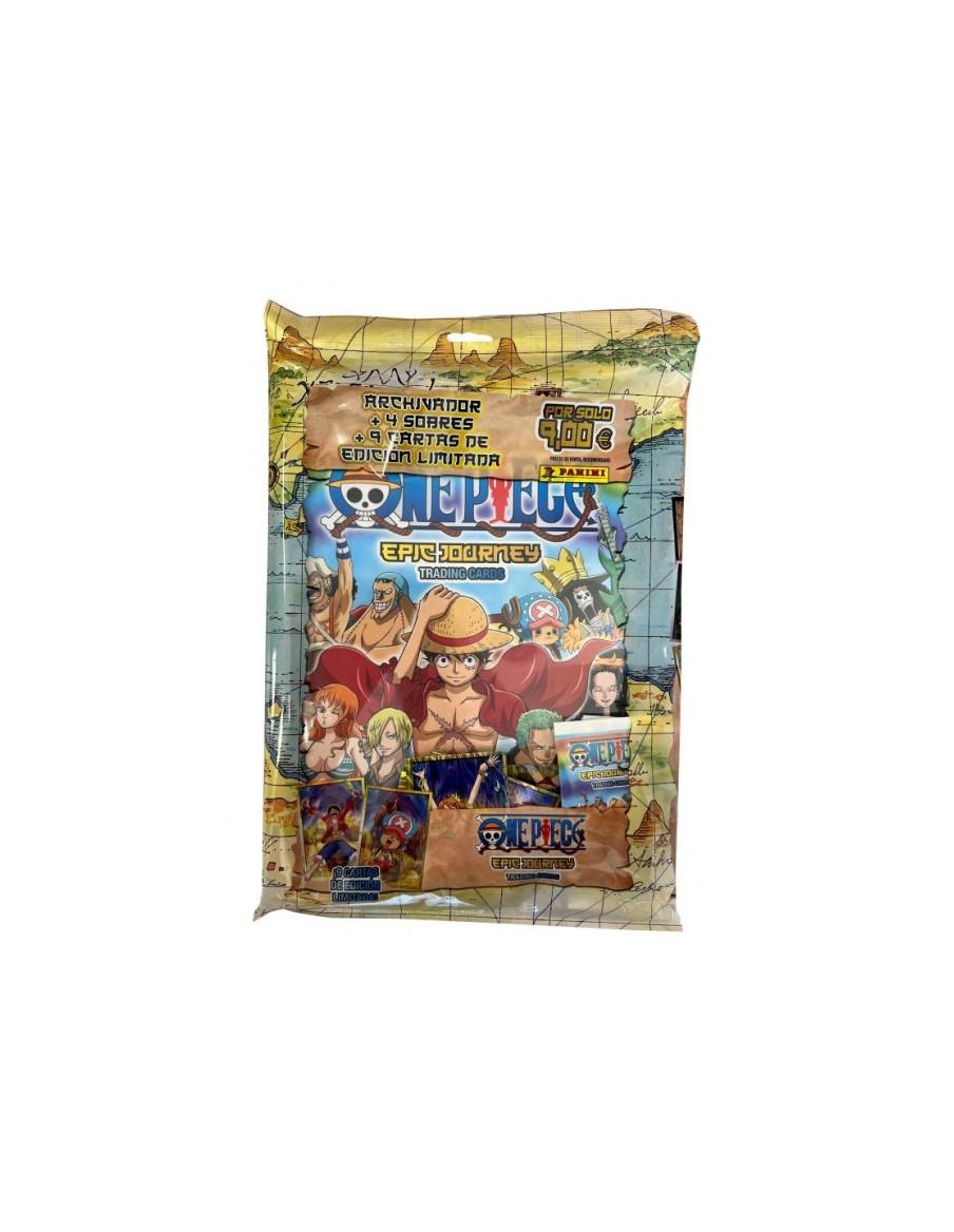 Starter pack One Piece Epic Journey Trading Cards Panini  - Pack de archivador + 4 sobres + 9 cartas de edición limitada de Pani