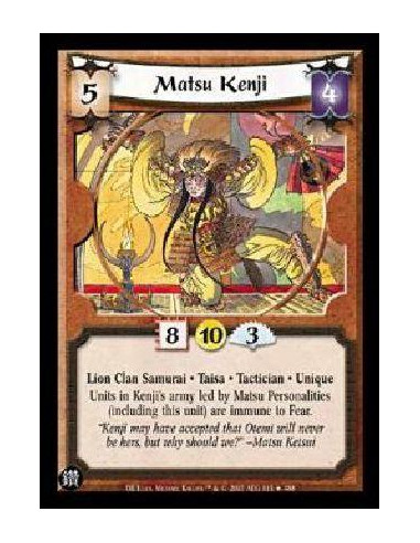 Matsu Kenji FOIL  - Lion Clan Samurai * Taisa * Tactician * Unique Units in Kenji's army led by Matsu Personalities (including t