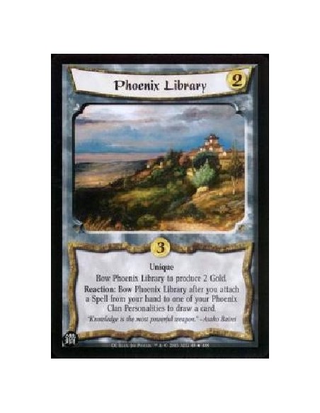 Phoenix Library  - Unique Bow Phoenix Library to produce 2 Gold. Reaction: Bow Phoenix Library after you attach a Spell from you