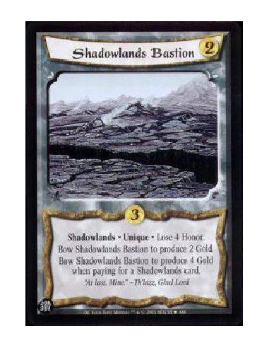 Shadowlands Bastion FOIL  - Shadowlands * Unique * Lose 4 Honor. Bow Shadowlands Bastion to produce 2 Gold. Bow Shadowlands Bast