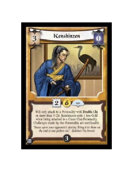 Kenshinzen FOIL  - Will only attach to a Personality with Double Chi or more than 4 Chi. Kenshinzen costs 1 less Gold when being