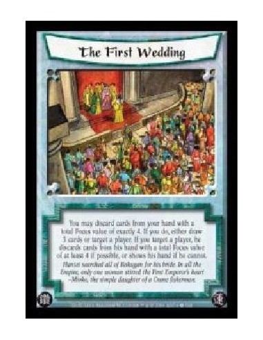 The First Wedding (Español)  - You may discard cards from your hand with a total Focus value of exactly 4. If you do, either dra