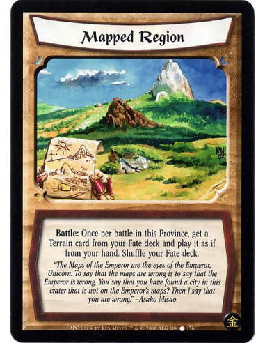 Mapped Region  - Battle: Once per battle in this Province, get a Terrain card from your Fate deck and play it as if from your ha