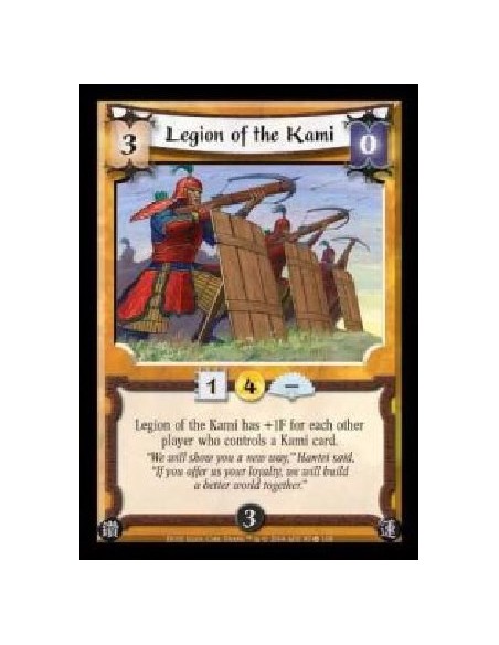 Legion of the Kami  - Legion of the Kami has +1F for each other player who controls a Kami card.