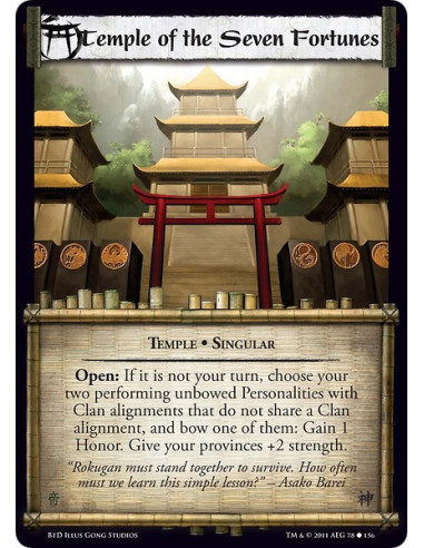 Temple of the Seven Fortunes (Español)  - Temple • SingularOpen: If it is not your turn, choose your two unbowed performing Pers