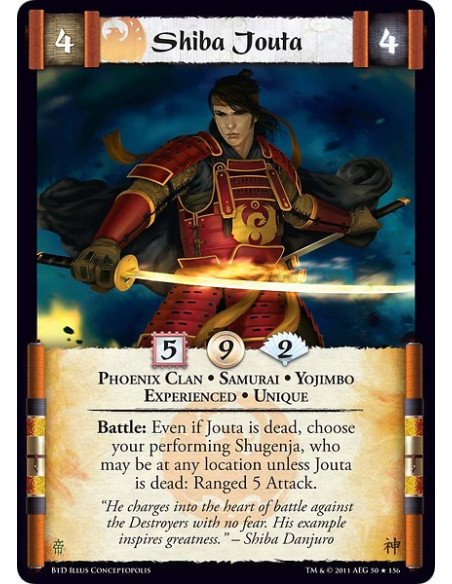 Shiba Jouta Exp (Spanish)  - Phoenix Clan • Samurai • Yojimbo • Experienced • UniqueBattle: Even if Jouta is dead, choose your p