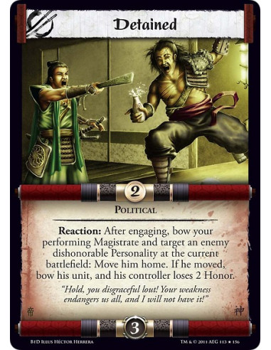 Detained (Spanish)  - PoliticalReaction: After engaging, bow your performing Magistrate and target an enemy dishonorable Persona