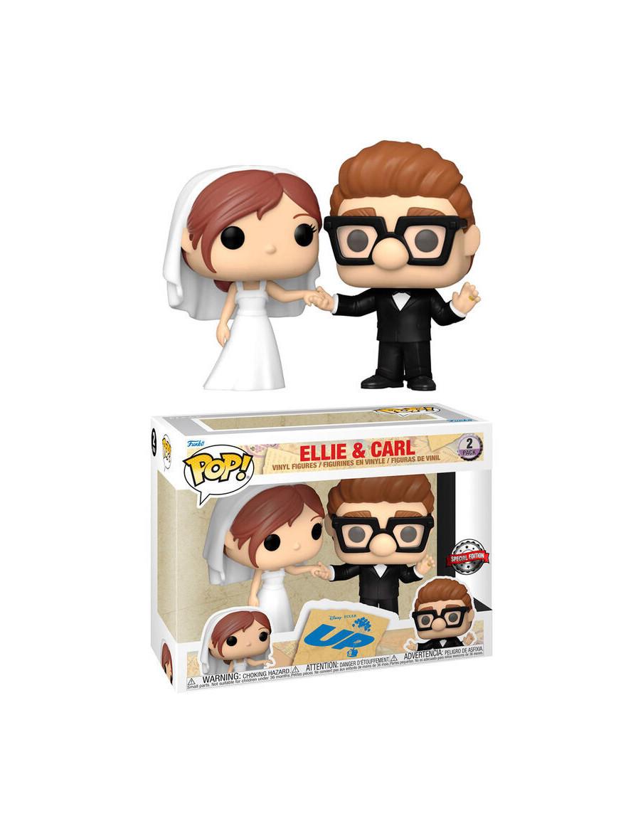 Funko Pop Pack Ellie y Carl Wedding. Up Disney  - Figuras de la línea `POP! Vinyl´, tamaño aprox. 9 cm. Vienen en una caja con v