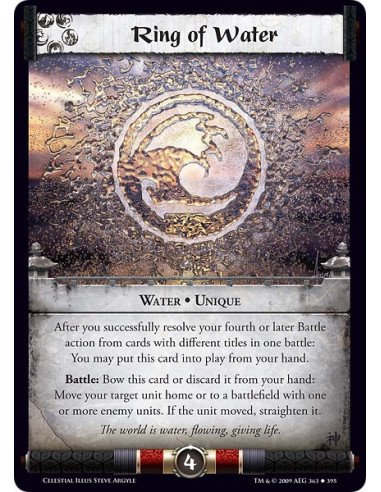 Ring of Water (Español)  - Water • Unique After you successfully resolve your fourth or later Battle action from cards with diff