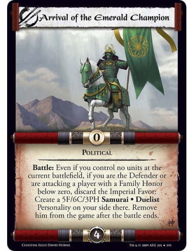 Arrival of the Emerald Champion (Español)  - Political Battle: Even if you control no units at the current battlefield, if you a