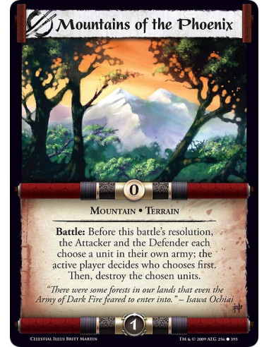 Mountains of the Phoenix (Español)  - Mountain • Terrain Battle: Before this battle’s resolution, the Attacker and the Defender 