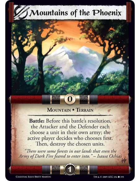 Mountains of the Phoenix (Spanish)  - Mountain • Terrain Battle: Before this battle’s resolution, the Attacker and the Defender 