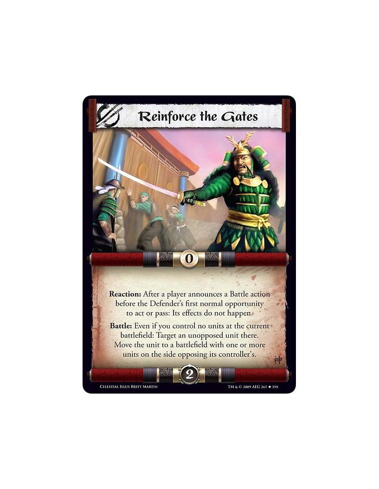 Reinforce the Gates  - Reaction: After a player announces a Battle action before the Defender’s first normal opportunity to act 