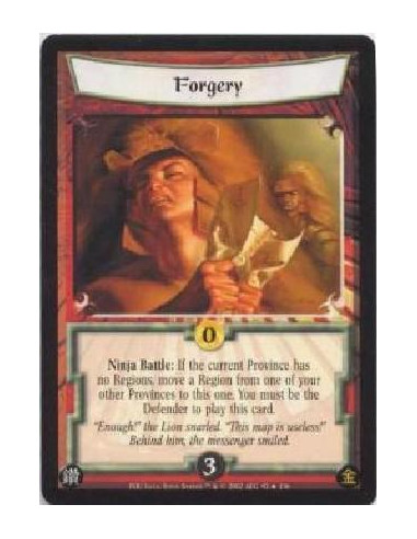 Forgery FOIL  - Ninja Battle: If the current Province has no Regions, move a Region from one of your other Provinces to this one