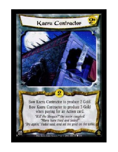 Kaeru Contractor  - Bow Kaeru Contractor to produce 2 Gold. Bow Kaeru Contractor to produce 3 Gold when paying for an Action car