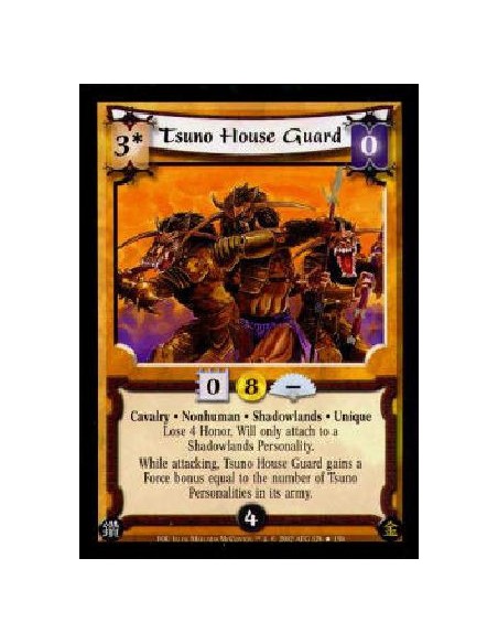 Tsuno House Guard FOIL  - Cavalry * Nonhuman * Shadowlands * UniqueLose 4 Honor. Will only attach to a Shadowlands Personality.W