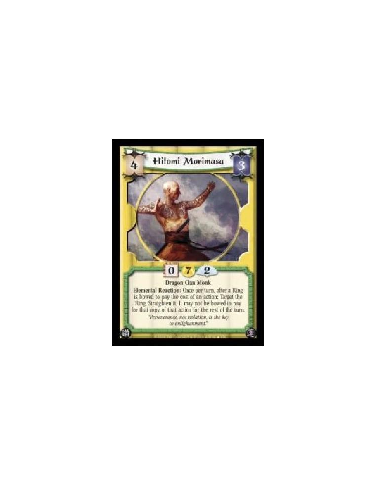 Hitomi Morimasa FOIL (Spanish)  - Dragon Clan Monk. Elemental Reaction: Once per turn, after a Ring is bowed to pay the cost of 