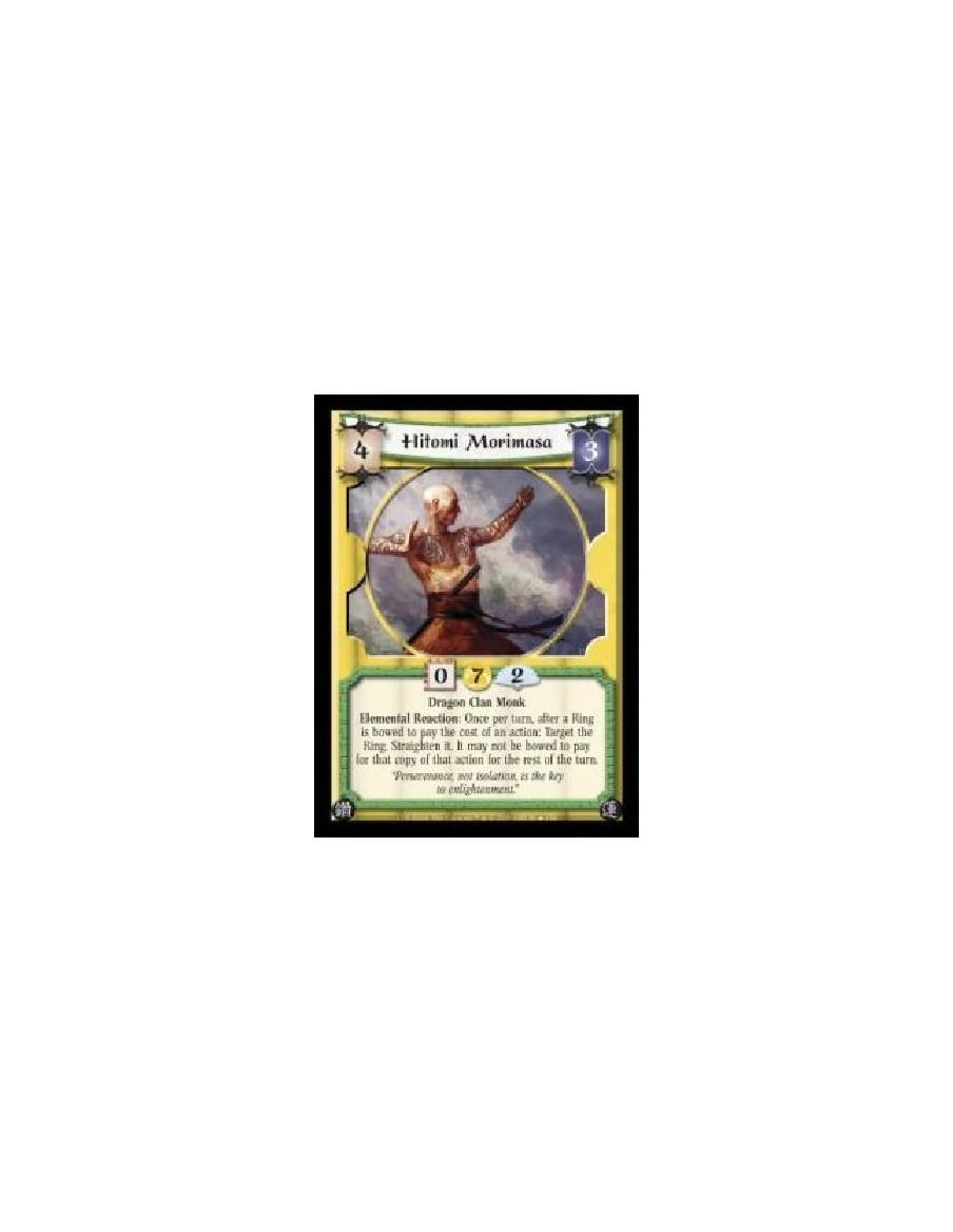 Hitomi Morimasa FOIL (Español)  - Dragon Clan Monk. Elemental Reaction: Once per turn, after a Ring is bowed to pay the cost of 