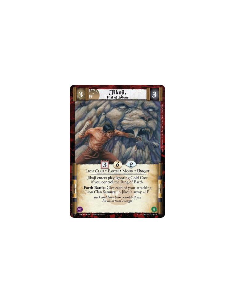 Jikoji, Fist of Stone FOIL  - Lion Clan • Earth • Monk • UniqueJikoji enters play ignoring Gold Cost if you control the Ring of 