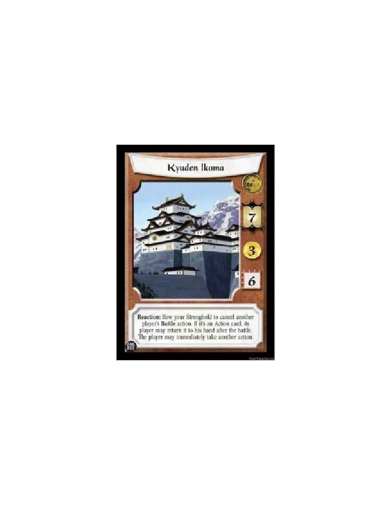 Kyuden Ikoma (Español)  - Reaction: Bow your Stronghold to cancel another player's Battle action. If it's an Action card, its pl