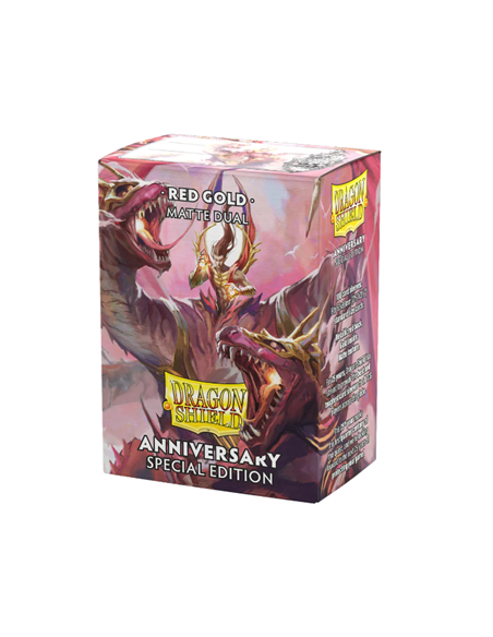 Dragon Shield Standard Size Sleeves (63x88mm) - Anniversary Special Edition RED GOLD Dual Mate (100)