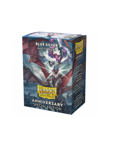 Dragon Shield Standard Size Sleeves (63x88mm) - Anniversary Special Edition BLUE SILVER Dual Mate (100)