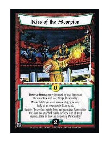 Kiss of the Scorpion FOIL  - Reserve Formation . Formed by two Samurai Personalities and one Ninja Personality. When this Format