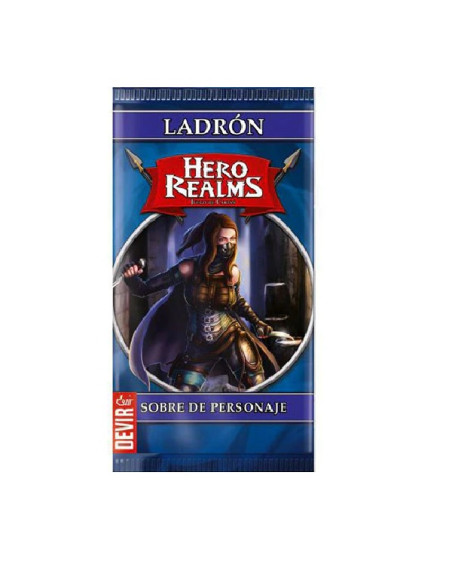 Hero Realms. Sobre de Personaje. Ladrón  - Contiene 15 Cartas: 1 Carta de Personaje Ladrón, las Cartas de Habilidad Atracar y Ro