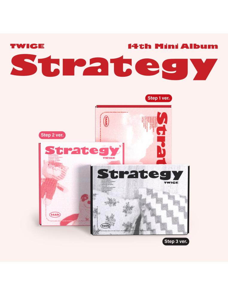 TWICE - 14th Mini Album [Strategy]  - Versiones: Step 1 Ver. / Step 2 Ver. / Step 3 Ver. Contenido:   Out Box -Step 1 Ver. : 268