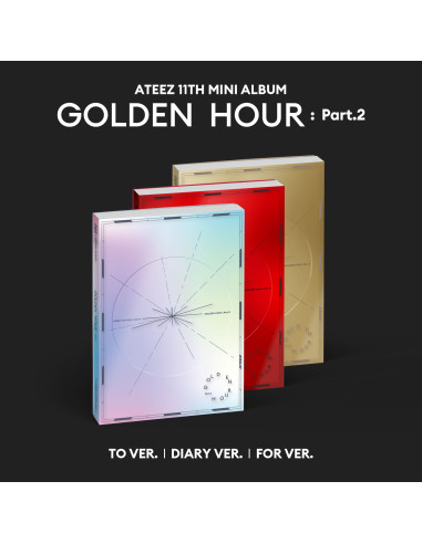 Ateez - Golden Hour: PART 2 (10TH mini Album)  -    Contents Photobook : 153 X 217 (mm) / 120 p / 3 Ver. Contents Envelope : 153