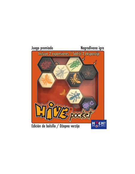 Hive Pocket. (Español)  - ¡Salva a la abeja reina!  Tu objetivo en el juego es rodear completamente la Abeja Reina de tu oponent