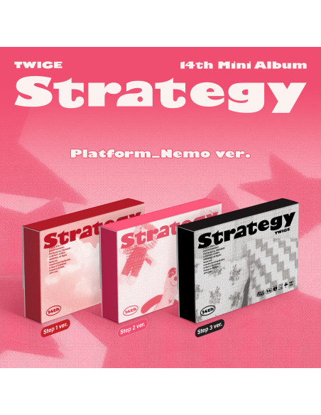 TWICE - 14th Mini Album [Strategy] Nemo Version  - Versiones: Step 1 Ver. / Step 2 Ver. / Step 3 Ver.   Contenido: Out Box : 90 