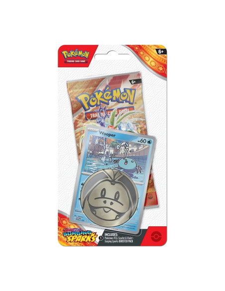 Chispas Fulgurantes Checklane Blister Wooper Pokémon TCG (inglés)  - El paquete blíster Checklane de Surging Sparks incluye 1 pa