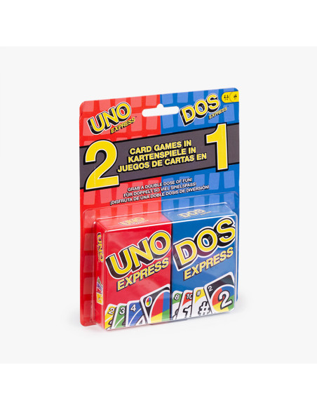 UNO Y DOS Expres  - Pack: Uno y Dos Express es un juego de cartas con el que podrás disfrutar de los auténticos clásicos en sus 