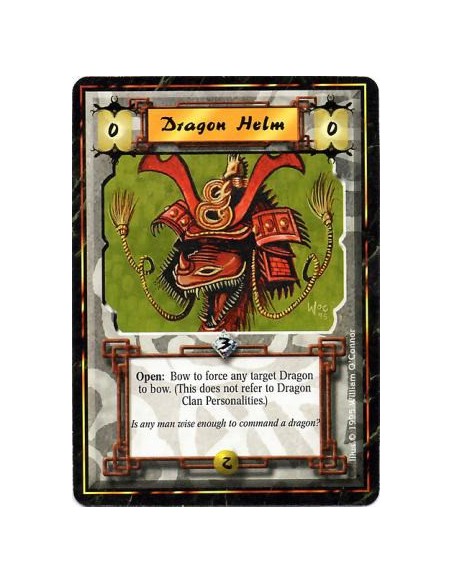 Dragon Helm  - DragonBattle/Open: Any number of times per turn, bow this card and target a Dragon: Bow it.