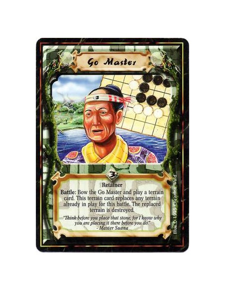 Go Master  - RetainerBattle: Any number of times per turn, bow this card: Put a Terrain into play from your hand. If it entered 