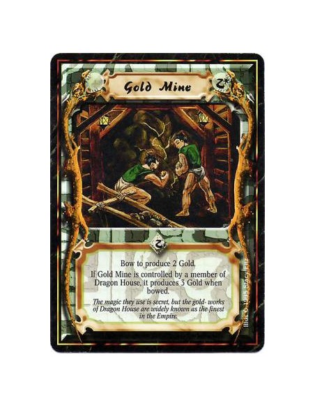 Gold Mine  - MineMine. Bow this card: Produce 2 Gold, or 3 Gold if you are a Lion Clan player.