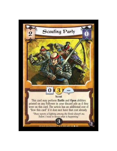 Scouting Party  - Scout. This card may perform Battle and Open abilities printed on any Follower in your discard pile as if they