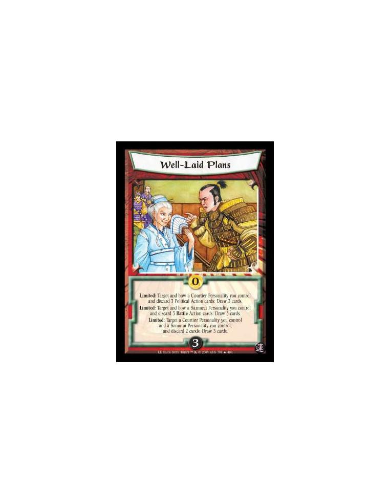 Well-Laid Plans FOIL  - Limited: Target and bow a Courtier Personality you control and discard 3 Political Action cards: Draw 3 