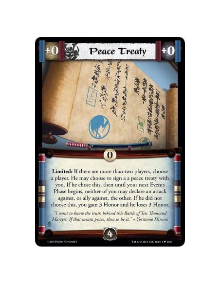 Peace Treaty  - Limited: If there are more than two players, choose a player. He may choose to sign a a peace treaty with you. I