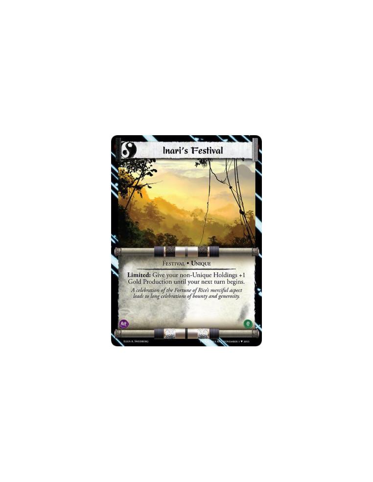 Inari's Festival FOIL  - Festival · UniqueLimited: Give your non-Unique Holdings +1 Gold Production until your next turn begins.