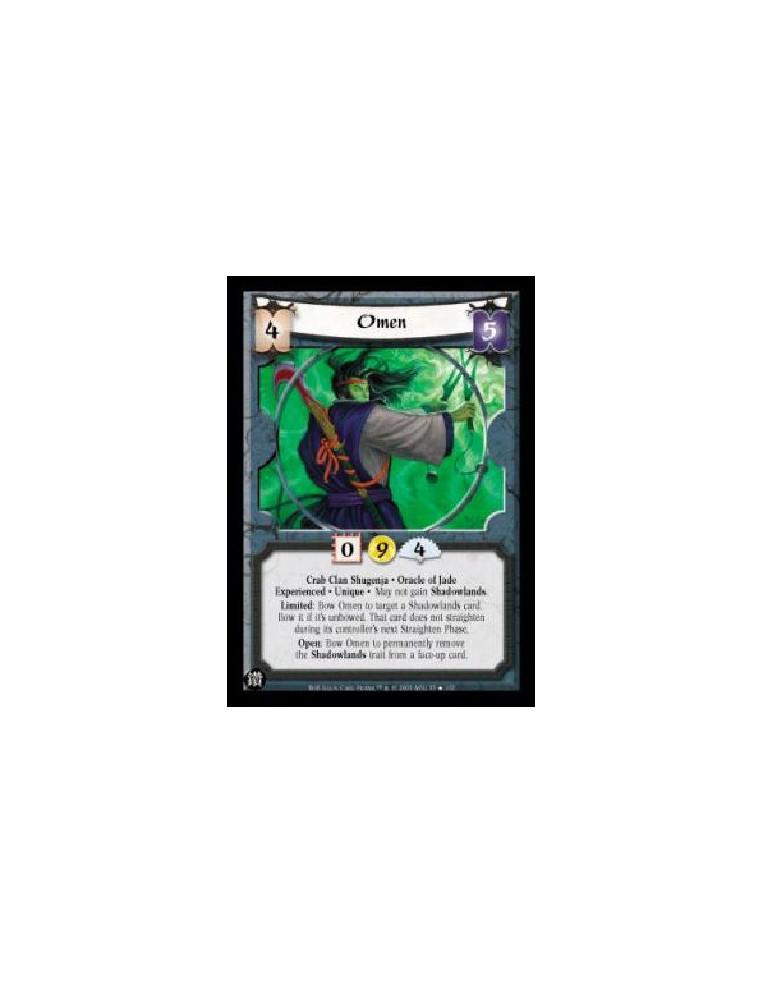 Omen Exp FOIL  - Crab Clan Shugenja. Oracle of Jade Experienced. Unique. May not gain Shadowlands. Limited: Bow Omen to target a